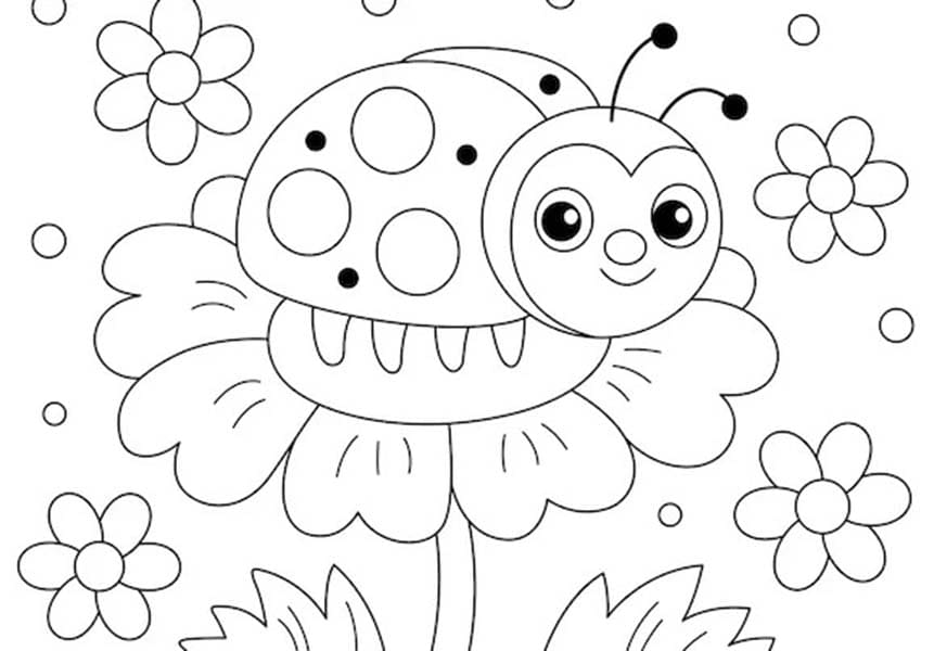 Dessin De Coccinelle Animé coloring page