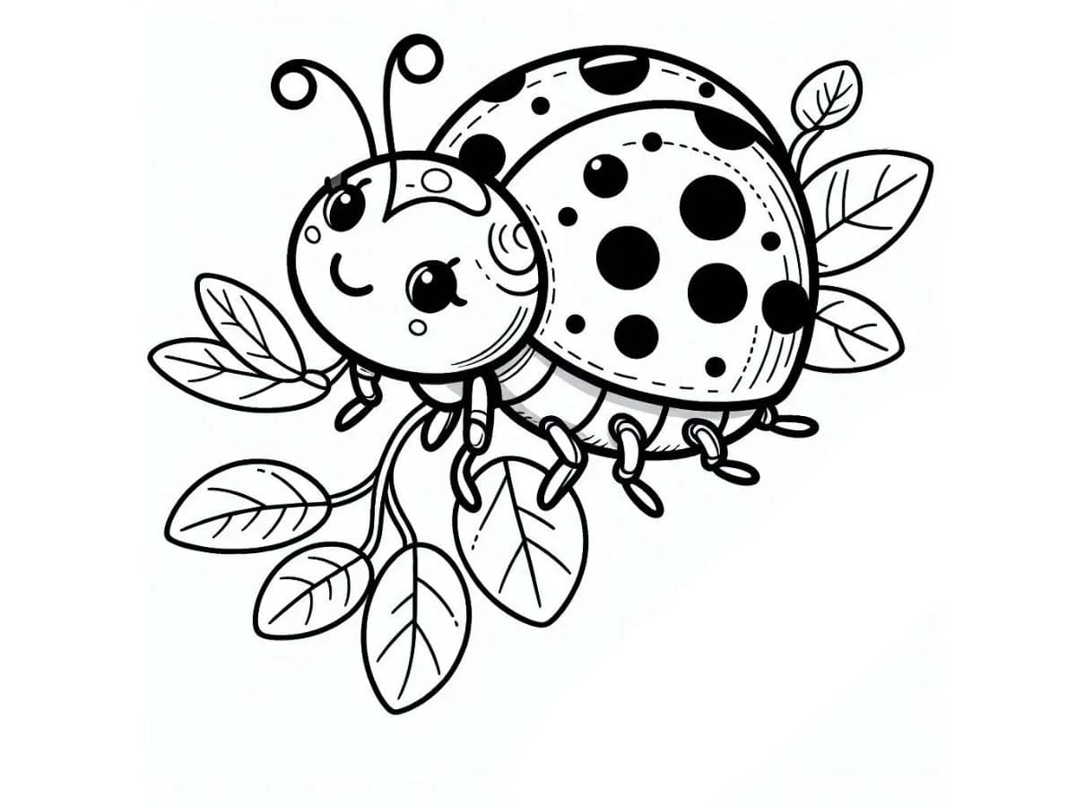 Dessin De Coccinelle Heureux coloring page