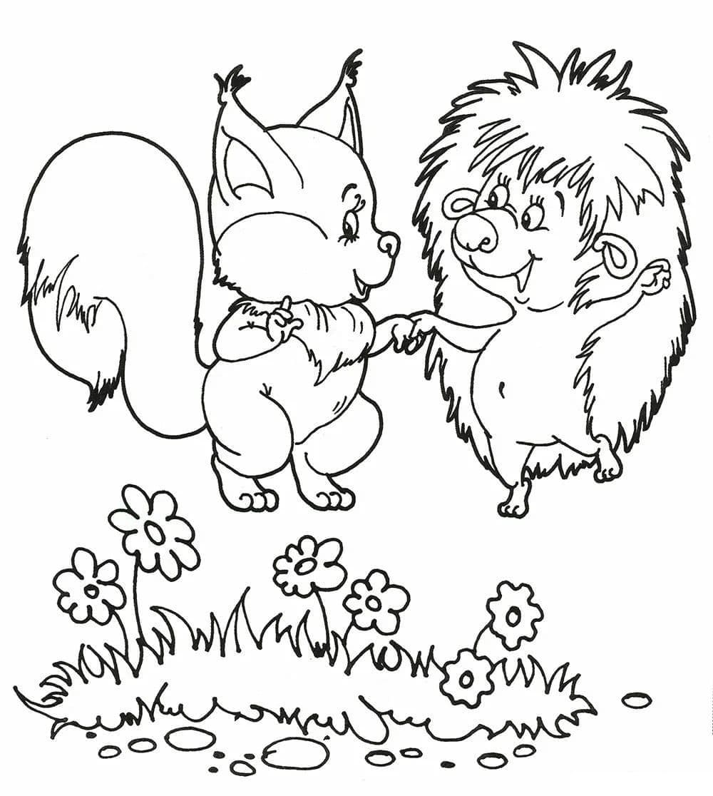 Dessin De Écureuil Et Le Hérisson coloring page