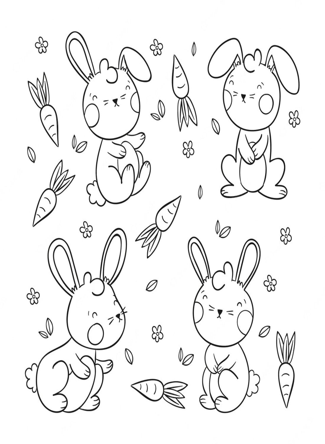 Dessin De Lapin Mignon Et Facile coloring page