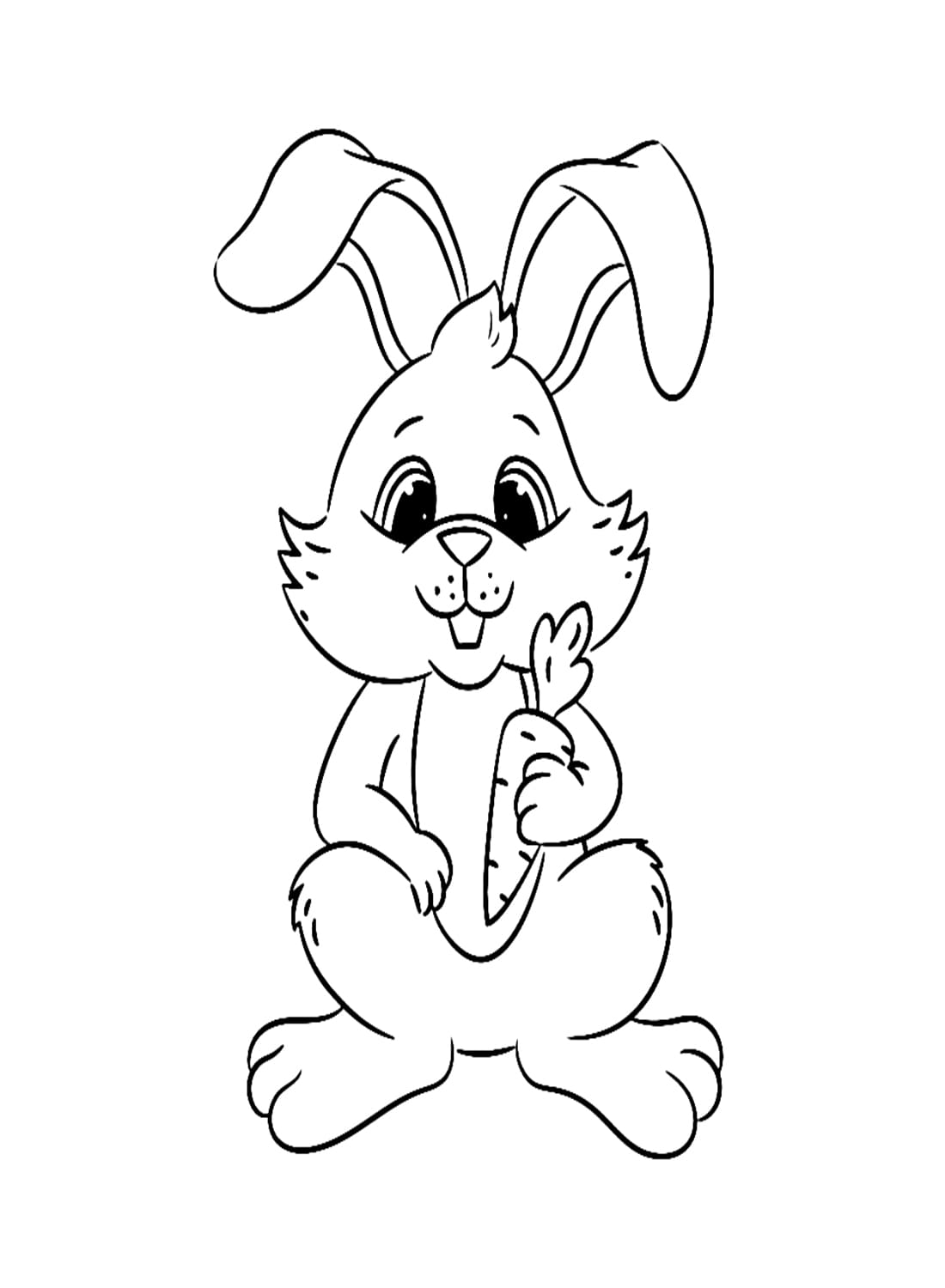 Coloriage Dessin De Lapin Mignon Gratuit