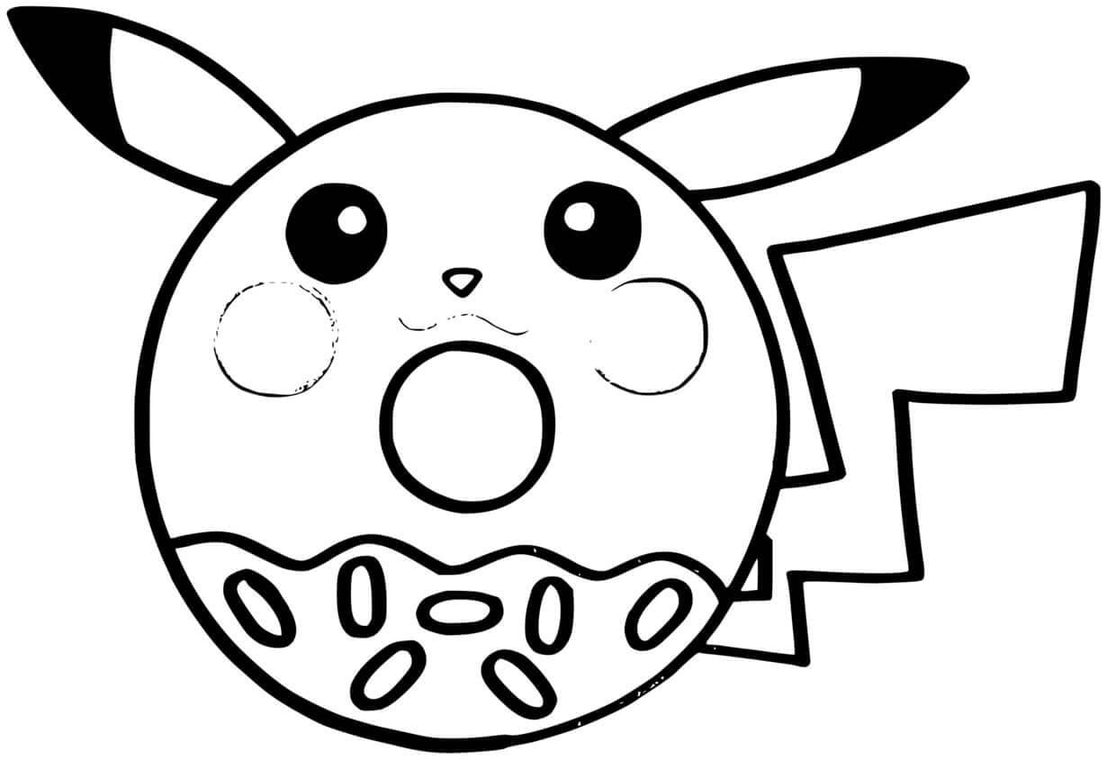 Donut Pikachu coloring page