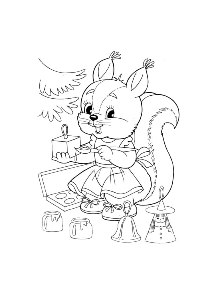 Écureuil de Dessin Animé coloring page