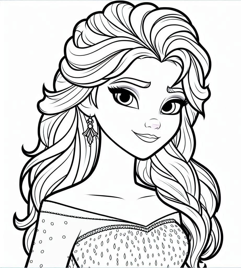 Coloriage Elsa Gratuit Pour les Enfants