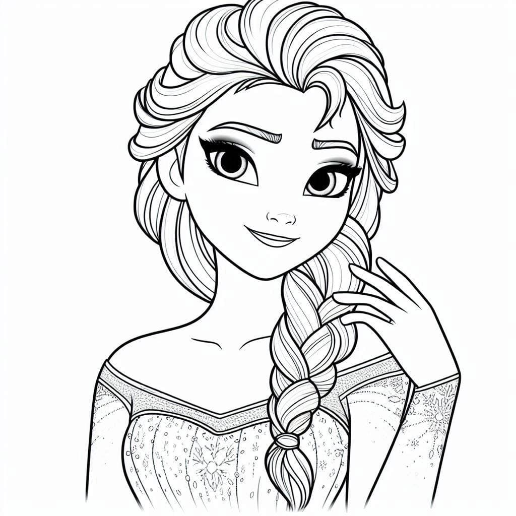 Coloriage Elsa Heureuse