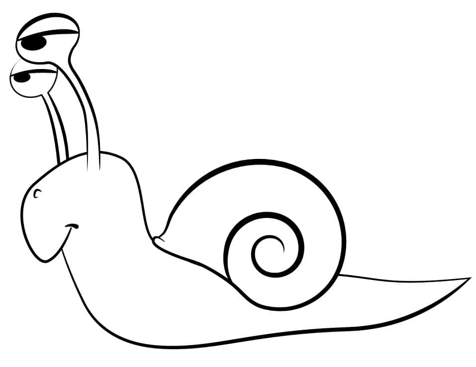 Escargot Drôle coloring page