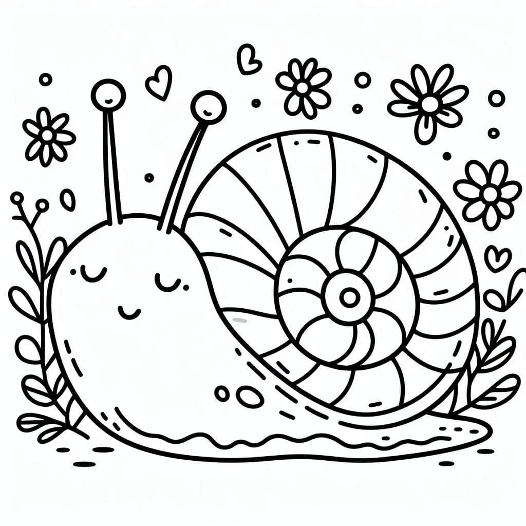 Escargot Pour Les Enfants De 1 An coloring page