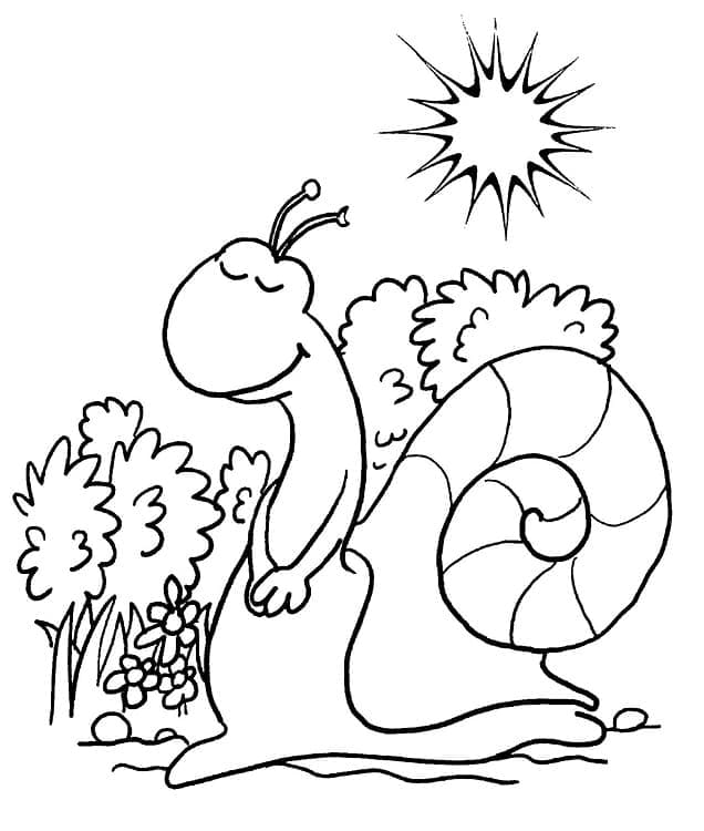 Escargot Relaxant coloring page