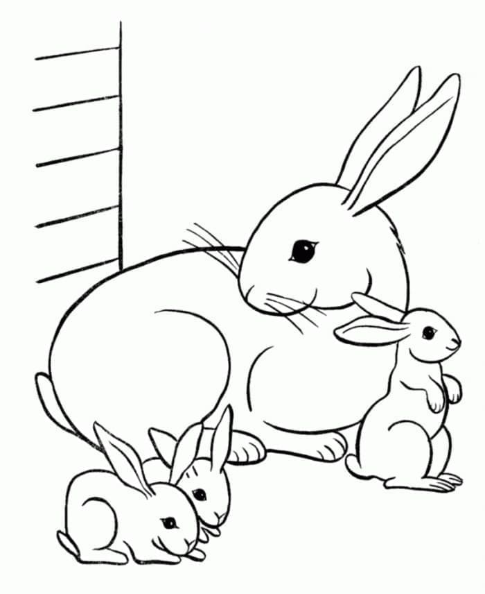 Famille de Lapin coloring page