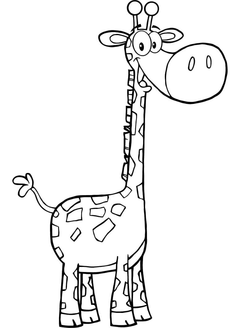 Coloriage Girafe de Dessin Animé