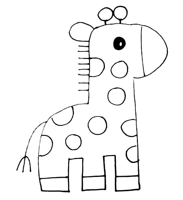 Coloriage Girafe Facile