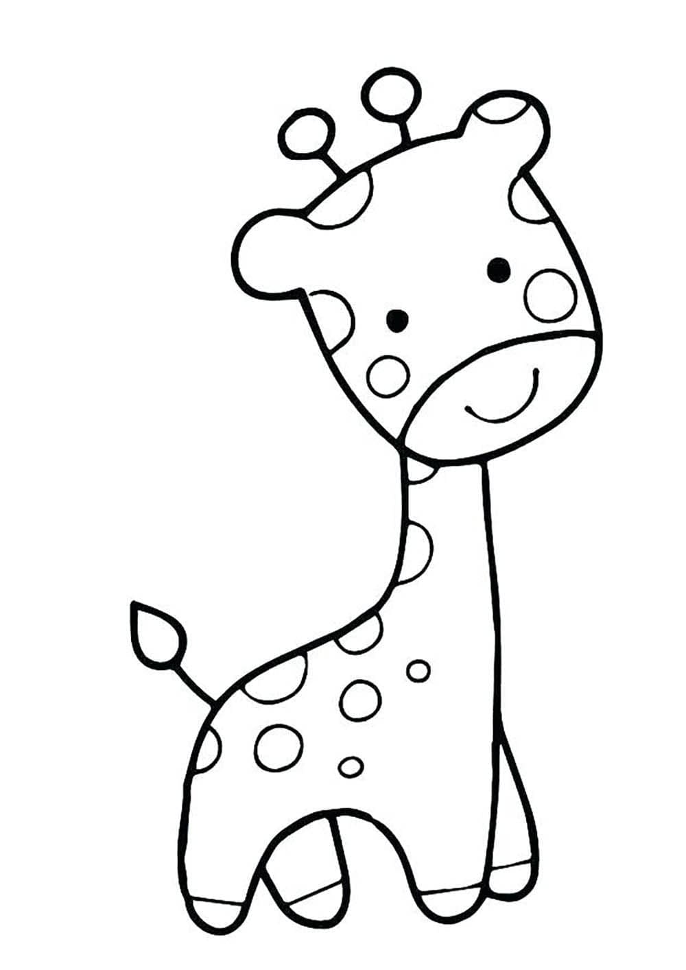 Coloriage Girafe Mignonne Pour les Enfants