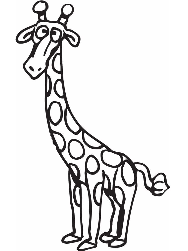 Coloriage Girafe Très Drôle