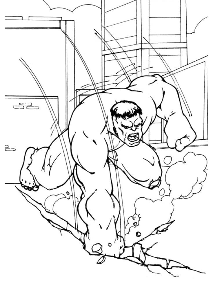 Hulk Attaque coloring page