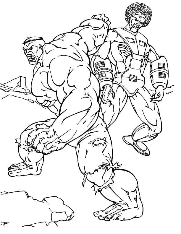Coloriage Hulk et Méchant