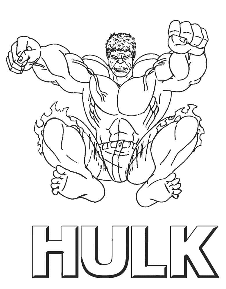 Coloriage Hulk Saute