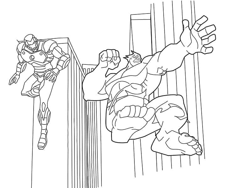 Iron Man et Hulk coloring page