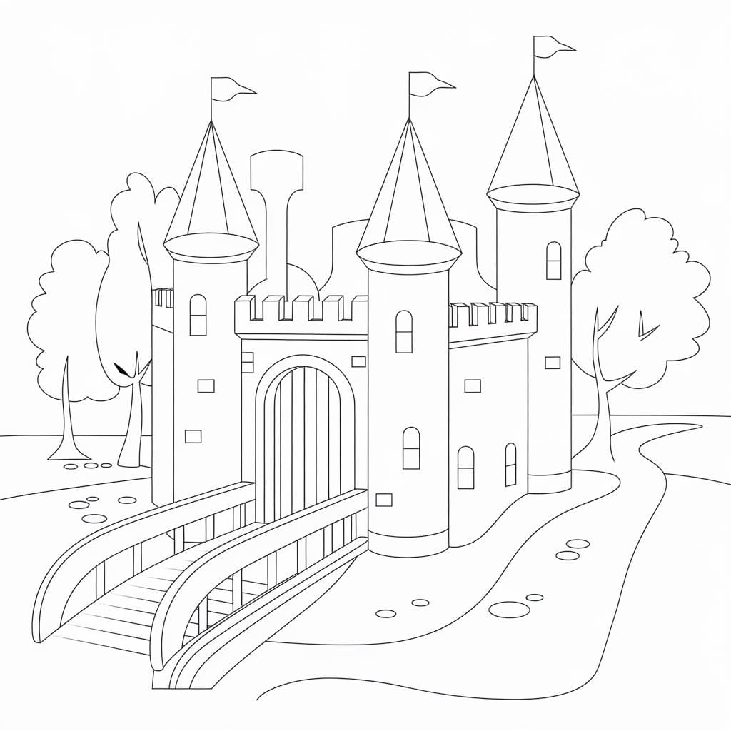 Joli Château coloring page