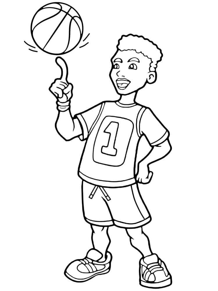 Joueur de Basketball Gratuit Pour Les Enfants coloring page