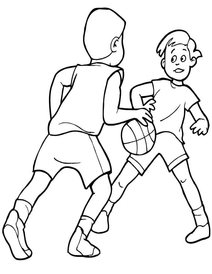Joueurs de Basketball coloring page