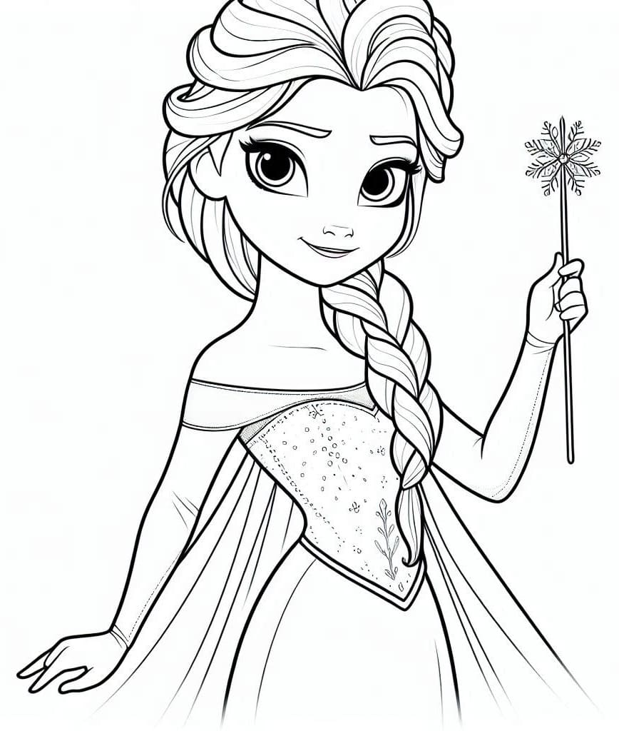 Coloriage Joyeuse Elsa