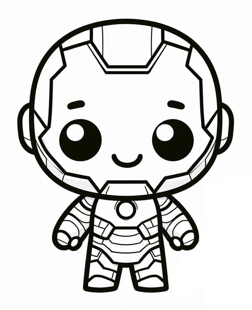 Coloriage Kawaii Iron Man