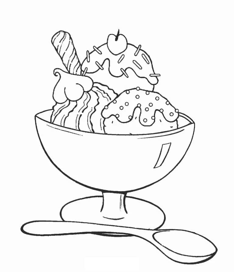 La Crème Glacée Sundae coloring page