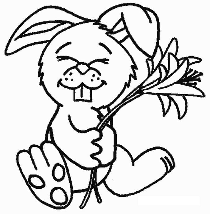 Lapin Heureux coloring page