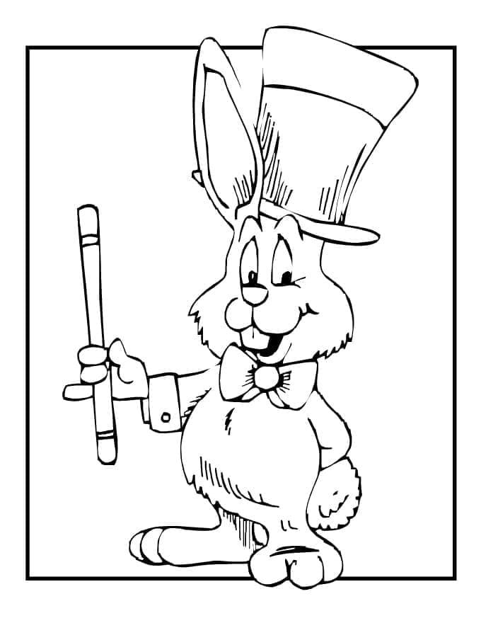 Lapin Magicien coloring page