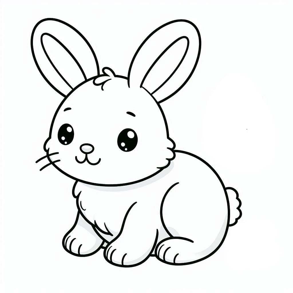 Coloriage Lapin Pour Les Enfants De 2 An