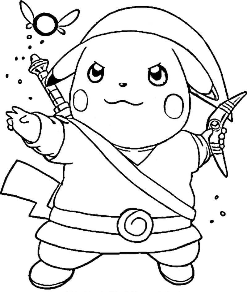 Ninja Pikachu coloring page