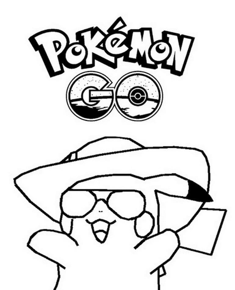 Pikachu de Pokemon Go coloring page