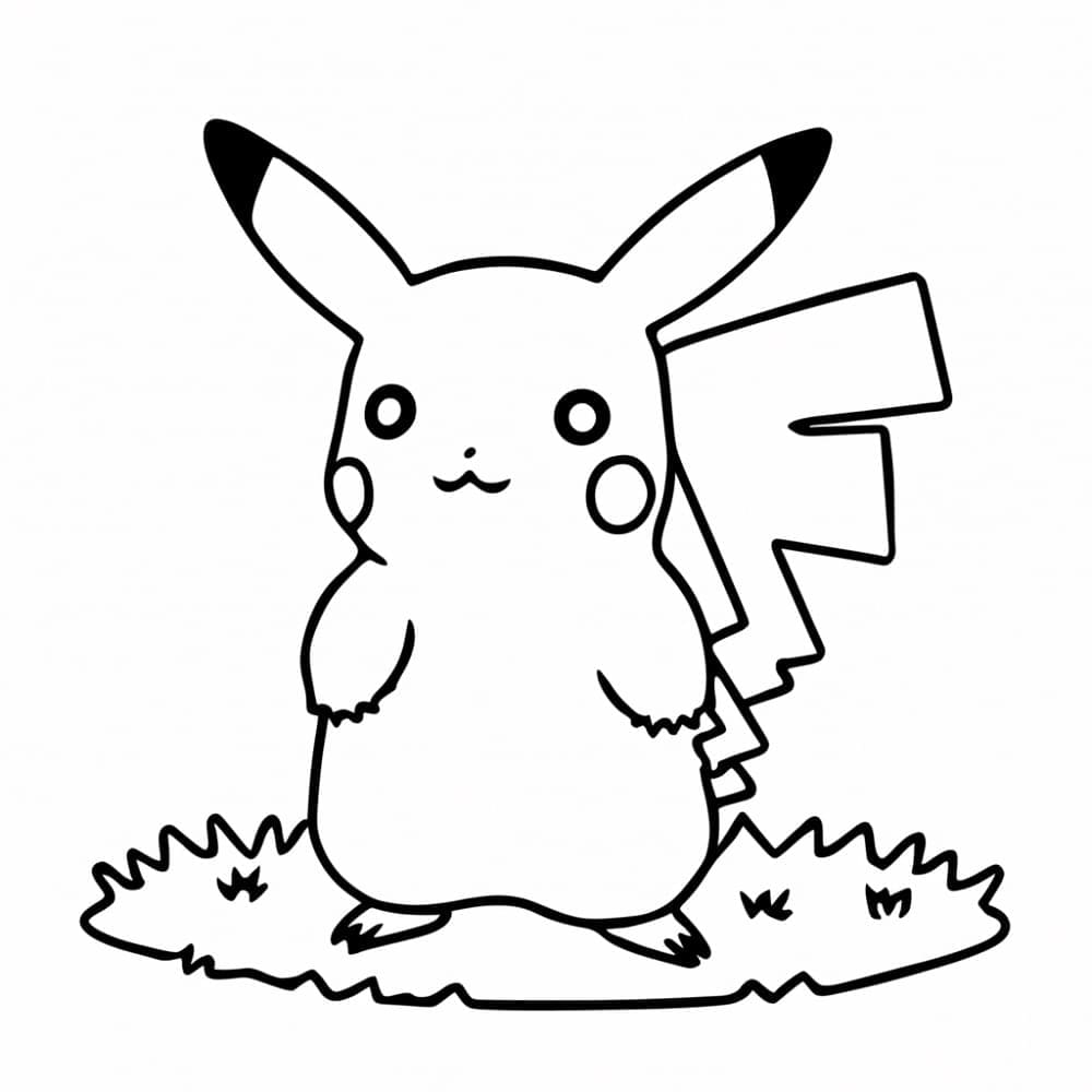 Pikachu Facile coloring page