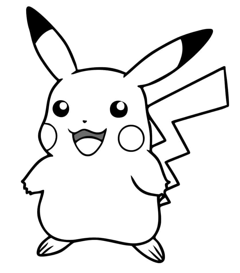 Pikachu Joyeux coloring page