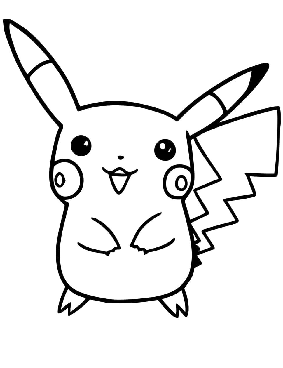 Pikachu Souriant coloring page