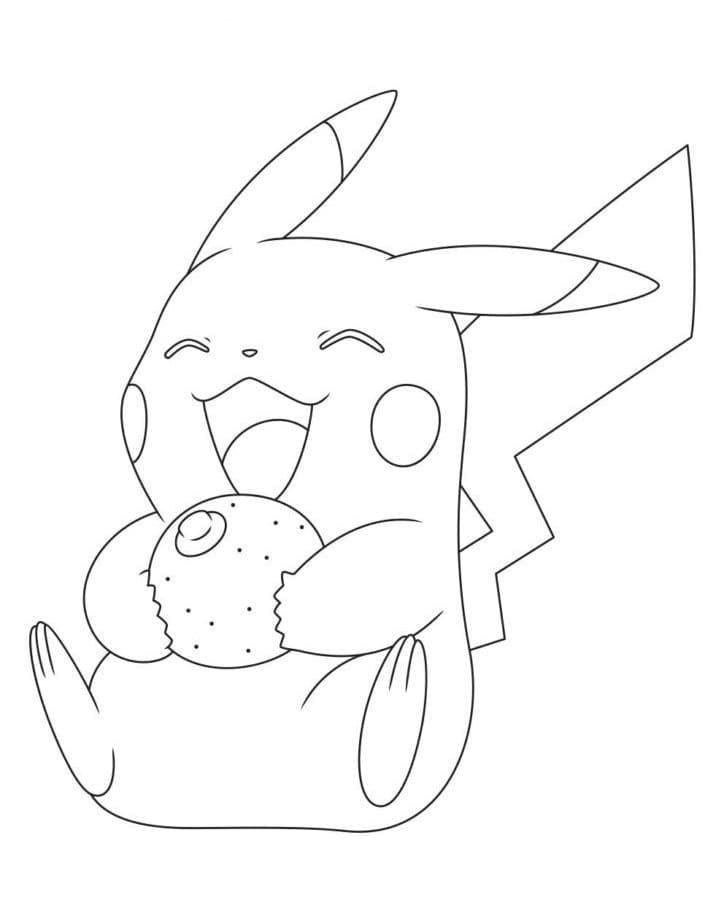 Pikachu très Heureux coloring page