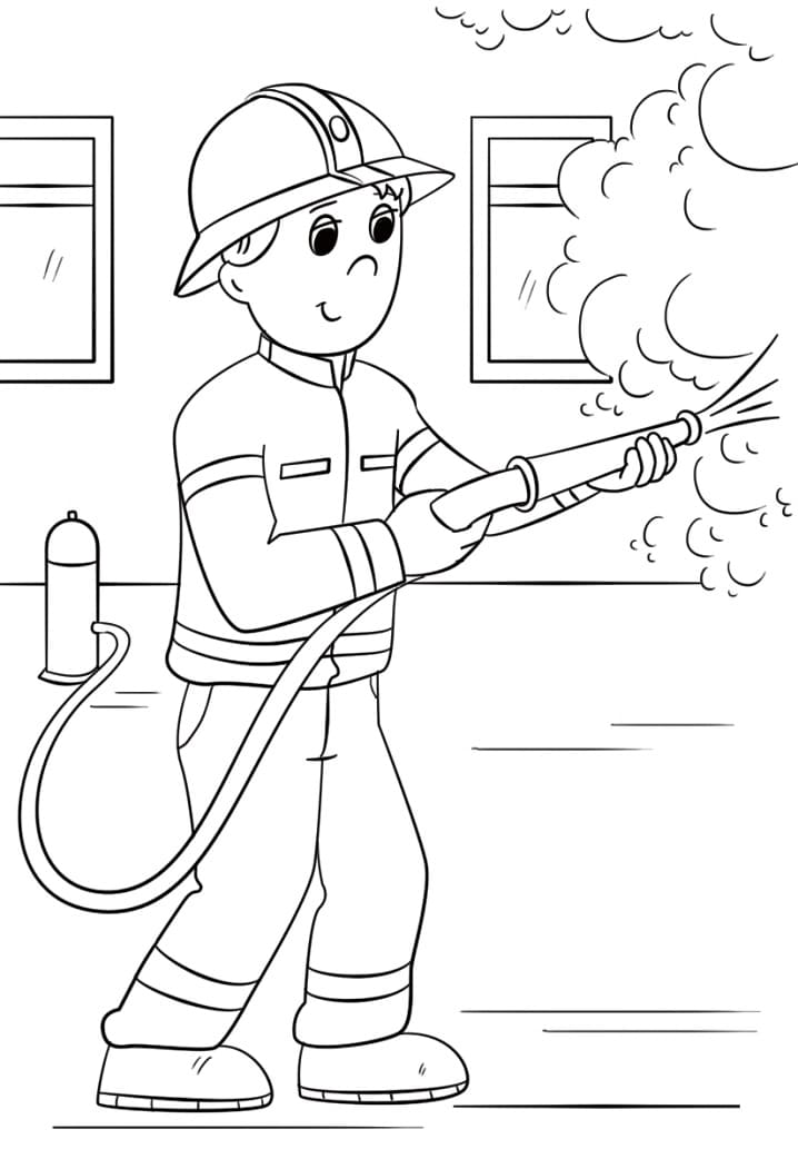 Pompier Gratuit Pour Les Enfants coloring page