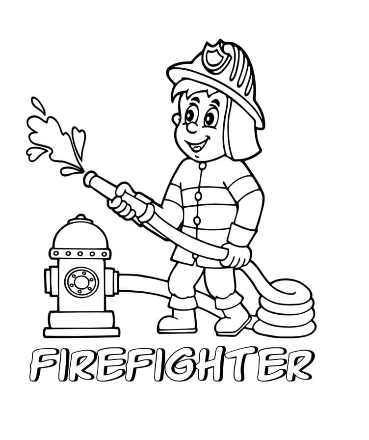 Pompier Mignon coloring page