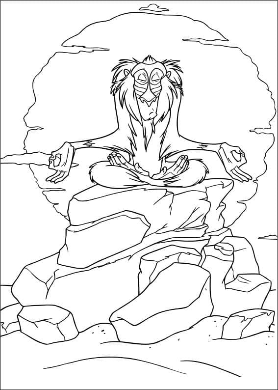 Rafiki de Roi Lion coloring page