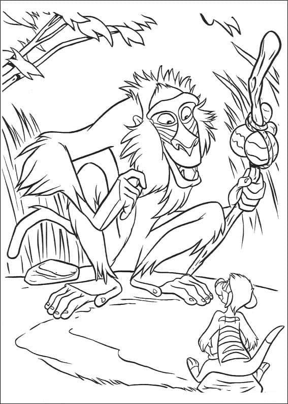 Rafiki et Timon de Roi Lion coloring page