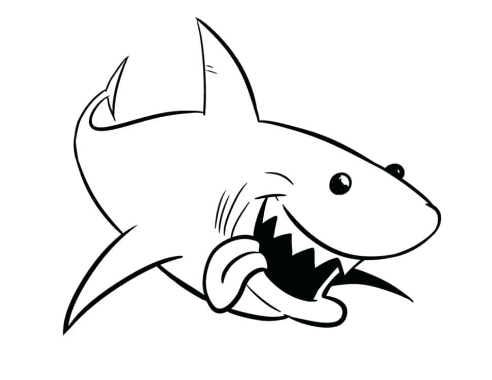 Coloriage Requin de Dessin Animé
