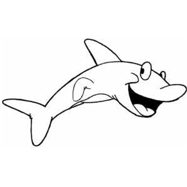 Coloriage Requin Drôle de Dessin Animé
