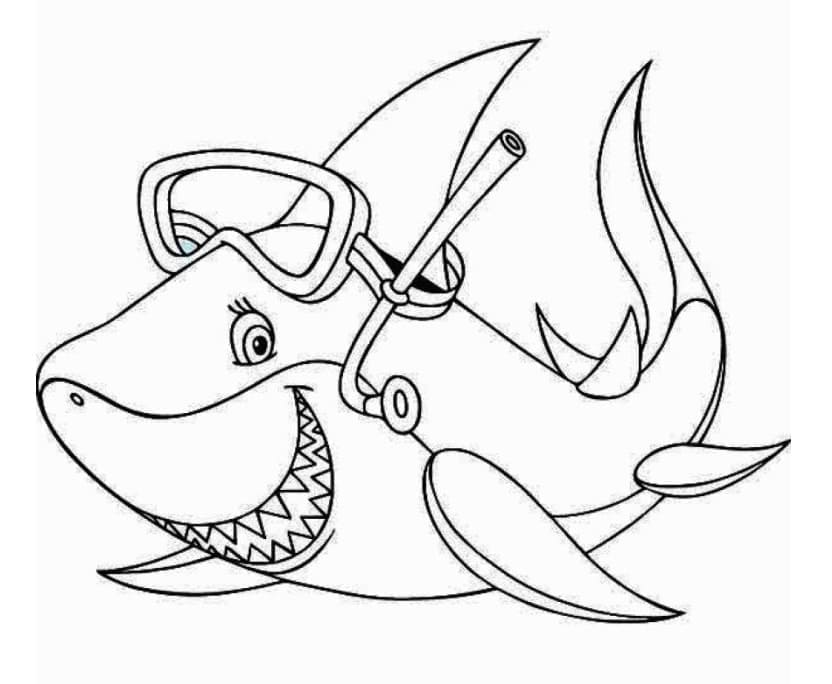 Coloriage Requin Souriant