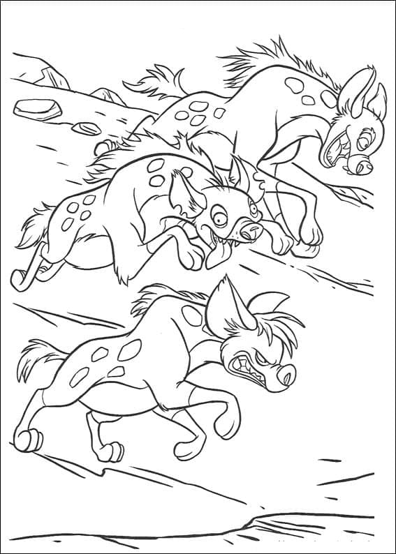 Shenzi, Banzai et Ed de Roi Lion coloring page