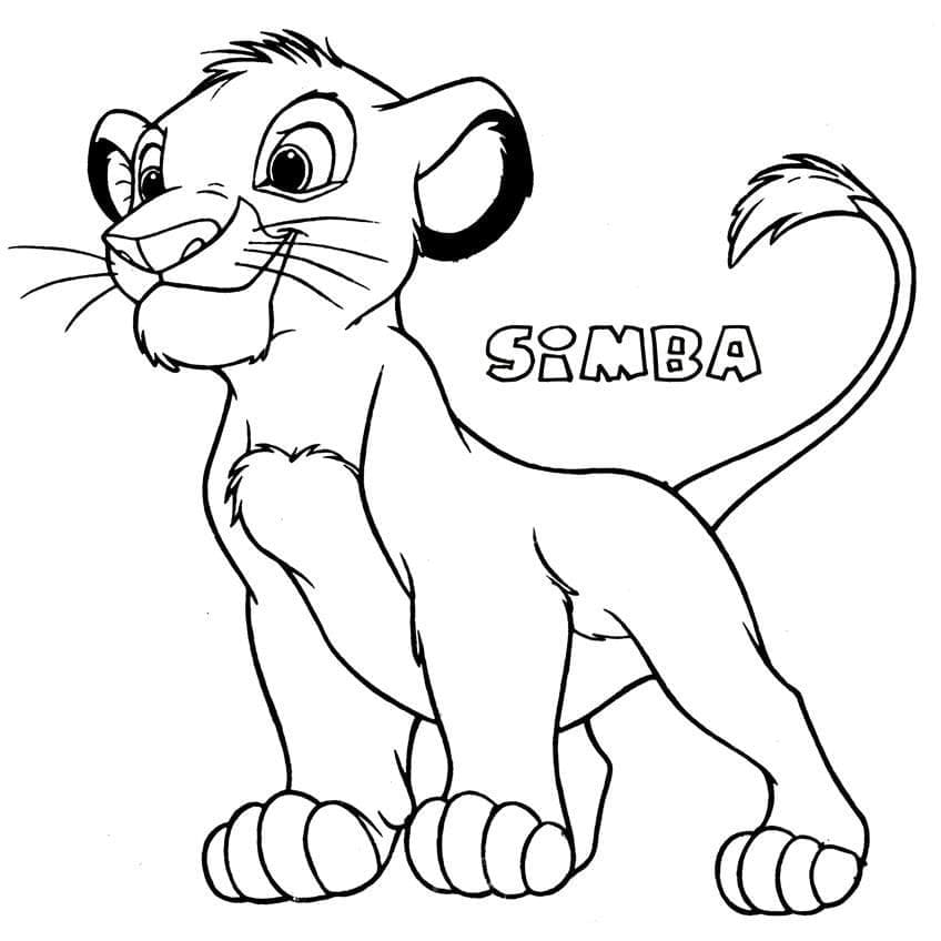 Coloriage Simba du Roi Lion