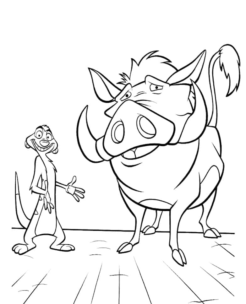 Timon et Pumbaa de Le Roi Lion coloring page