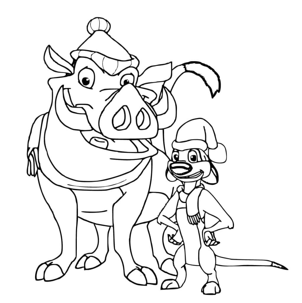 Timon et Pumbaa Disney coloring page