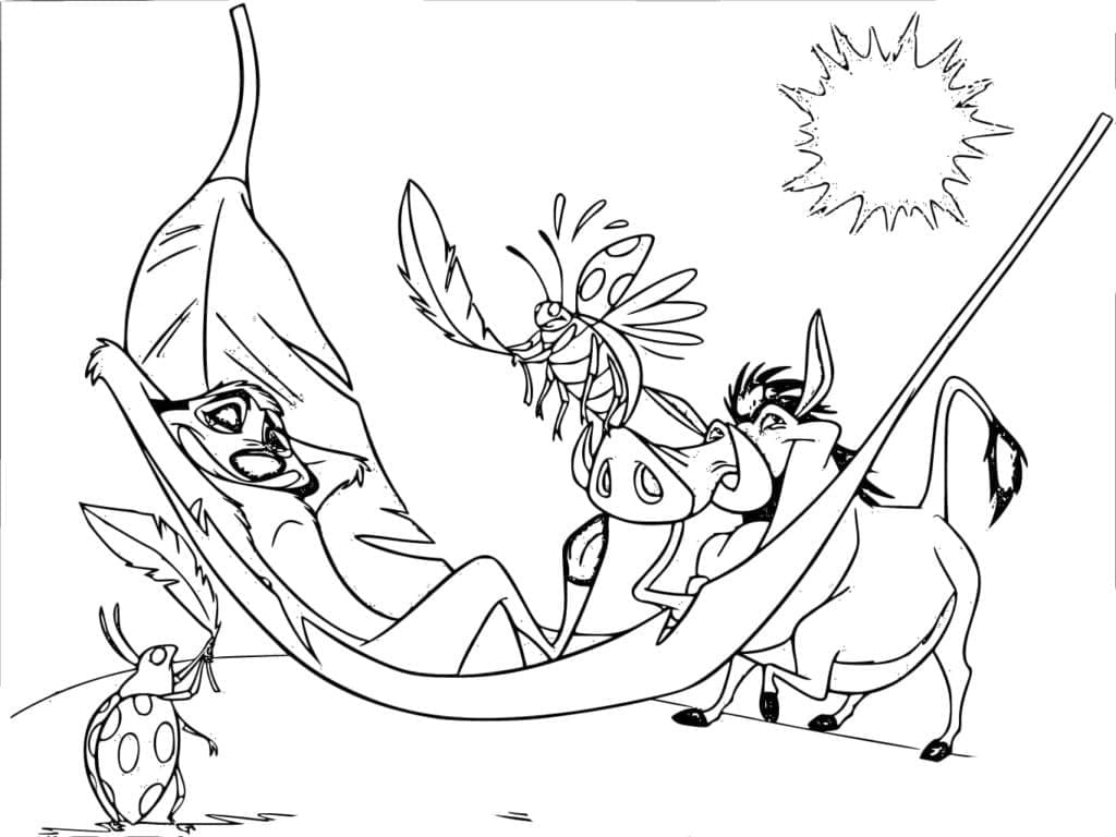 Timon et Pumbaa Gratuit Pour Les Enfants coloring page