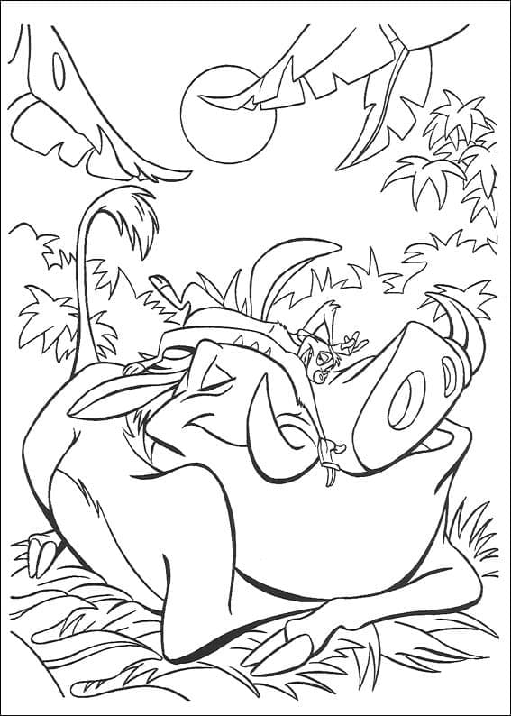 Timon et Pumbaa Pour Les Enfants coloring page