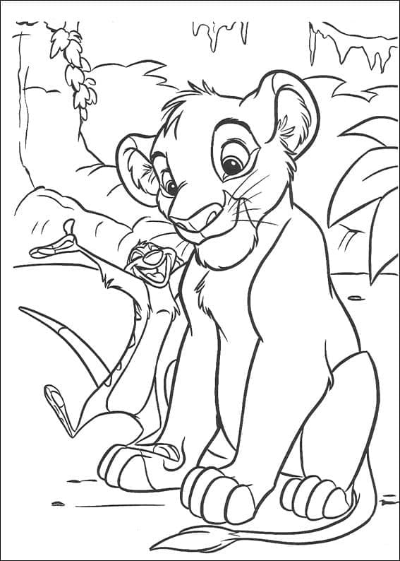 Timon et Simba coloring page